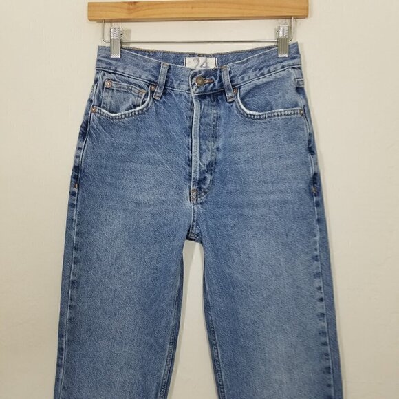 We The Free People Button Fly Jeans Blue Size 24 - Picture 2 of 7